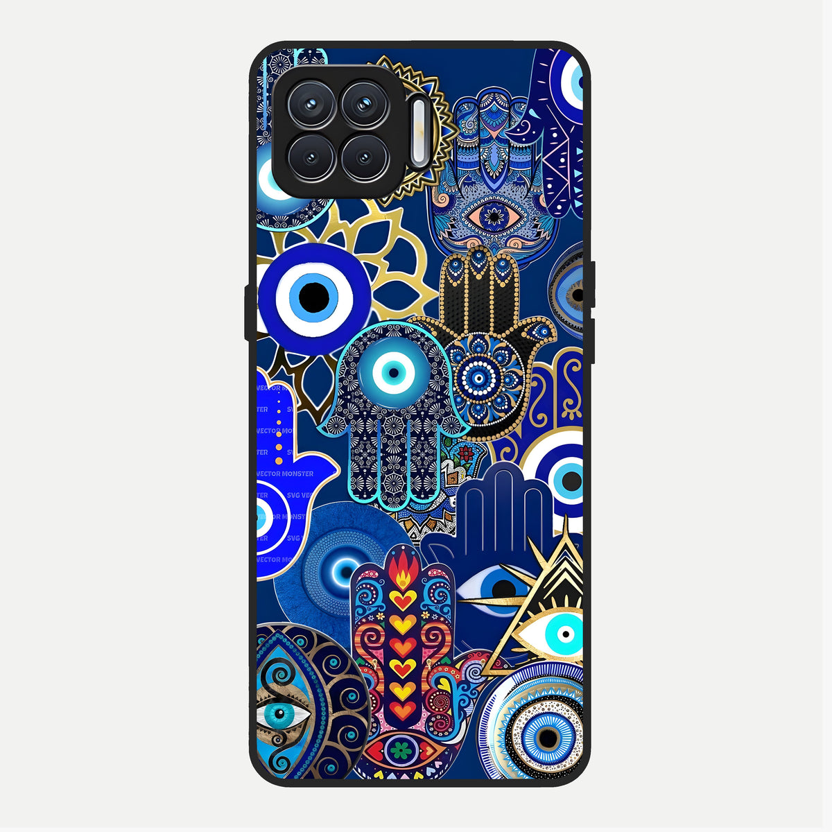  Mystic Palm Guard Glass Case For Oppo F17 back cover – full design glossy printed glass finish