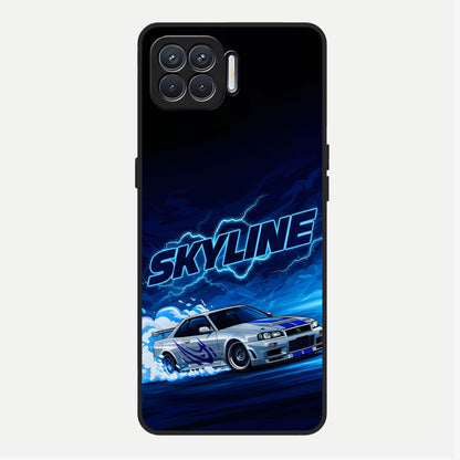  Neon Drift Beast Glass Case For Oppo F17 back cover – full design glossy printed glass finish