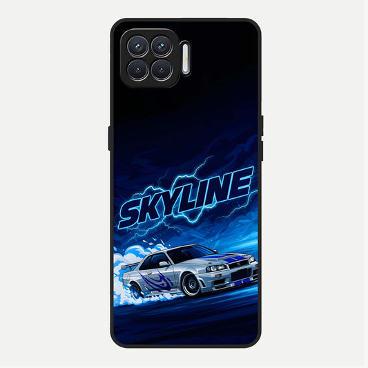  Neon Drift Beast Glass Case For Oppo F17 back cover – full design glossy printed glass finish