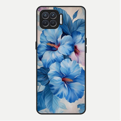  Ocean Hibiscus Grace Glass Case For Oppo F17 back cover – full design glossy printed glass finish