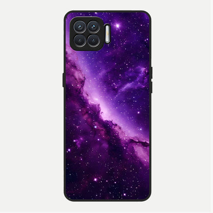  Purple Shade Sky Glass Case For Oppo F17 back cover – full design glossy printed glass finish