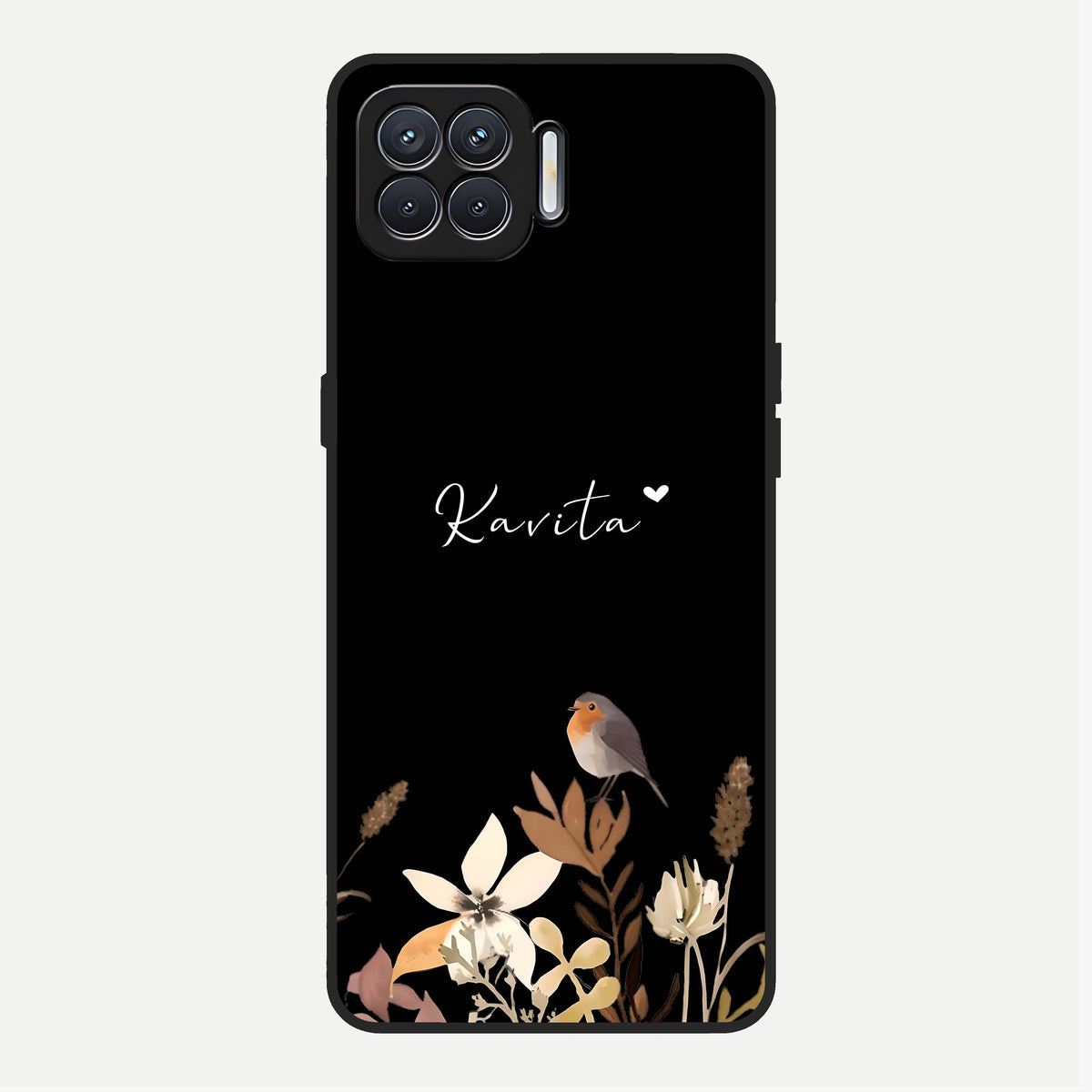  Quiet Garden Tune Custom Name Glass Case For Oppo F17 back cover – full design glossy printed glass finish