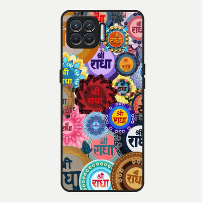  Radha Divine Bloom Glass Case For Oppo F17 back cover – full design glossy printed glass finish
