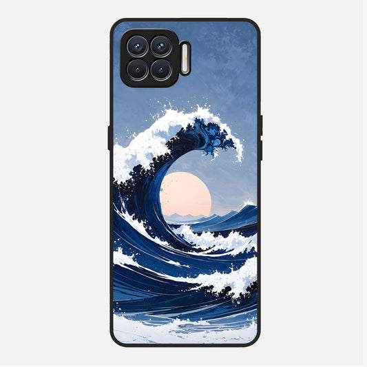 Rising Tide Power Glass Case For Oppo F17 back cover – full design glossy printed glass finish