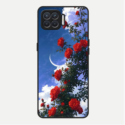  Rose Drift Flowers Glass Case For Oppo F17 back cover – full design glossy printed glass finish
