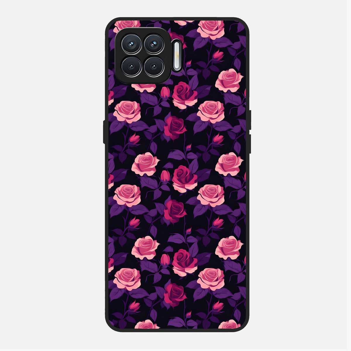  Rose Garden Twilight Glass Case For Oppo F17 back cover – full design glossy printed glass finish