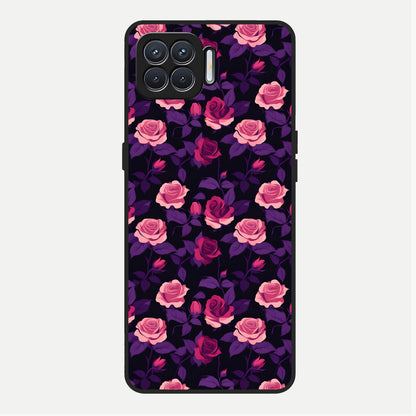 Rose Garden Twilight Glass Case For Oppo F17 back cover – full design glossy printed glass finish