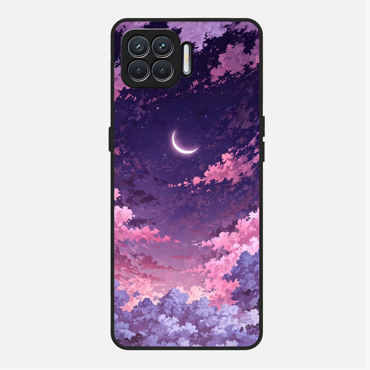  Sky Drift Clouds Glass Case For Oppo F17 back cover – full design glossy printed glass finish