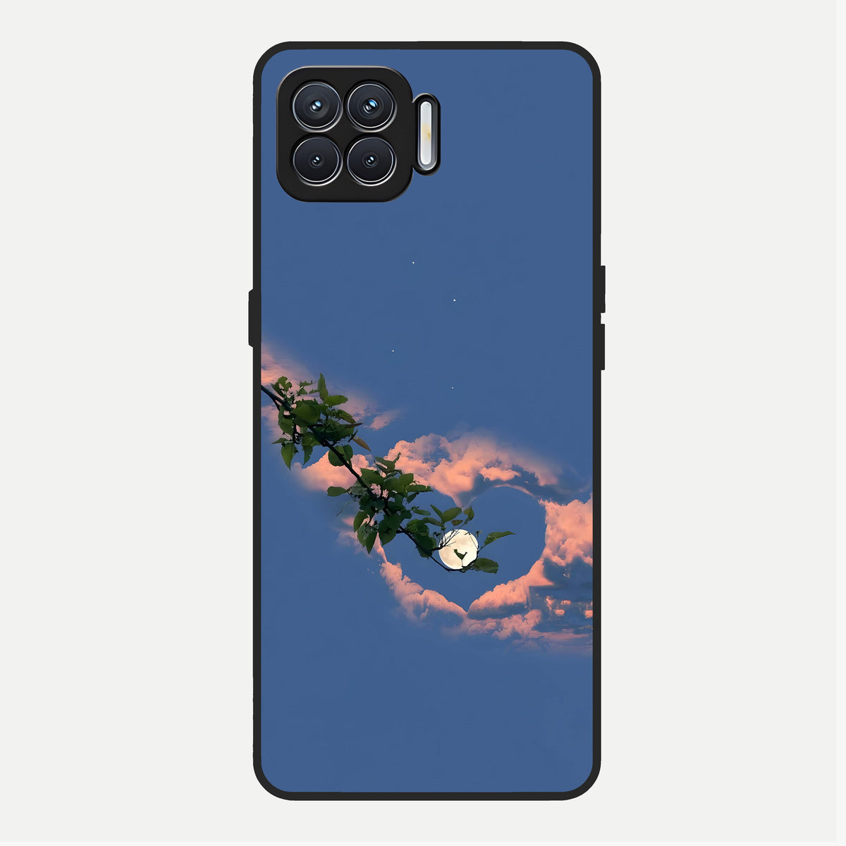  Sky Under Tree Glass Case For Oppo F17 back cover – full design glossy printed glass finish
