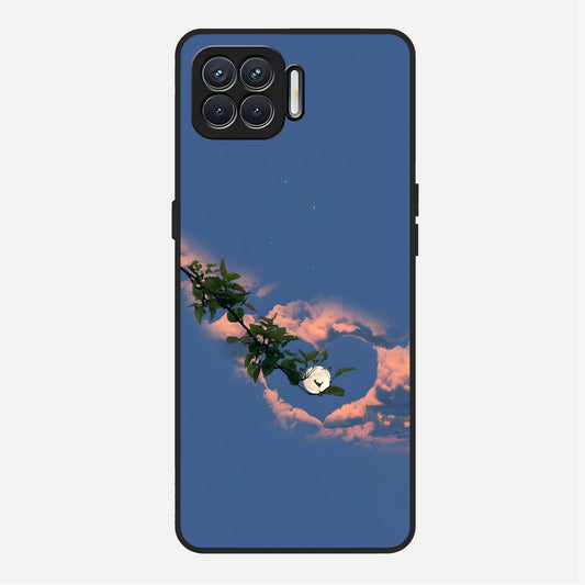  Sky Under Tree Glass Case For Oppo F17 back cover – full design glossy printed glass finish