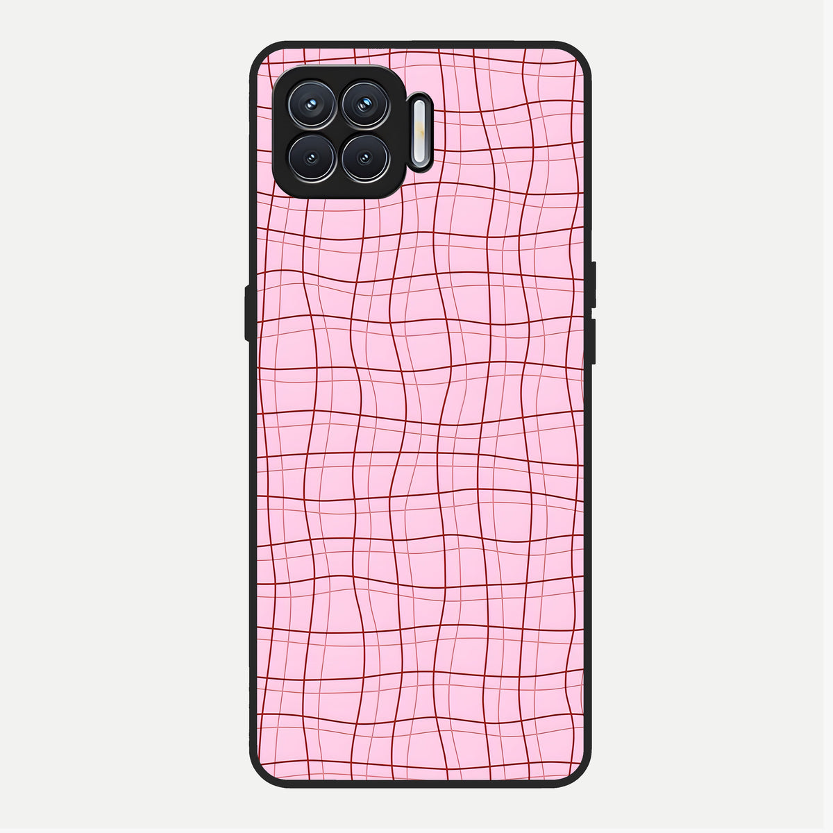  Soft Grid Bliss Glass Case For Oppo F17 back cover – full design glossy printed glass finish