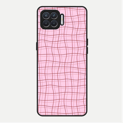  Soft Grid Bliss Glass Case For Oppo F17 back cover – full design glossy printed glass finish