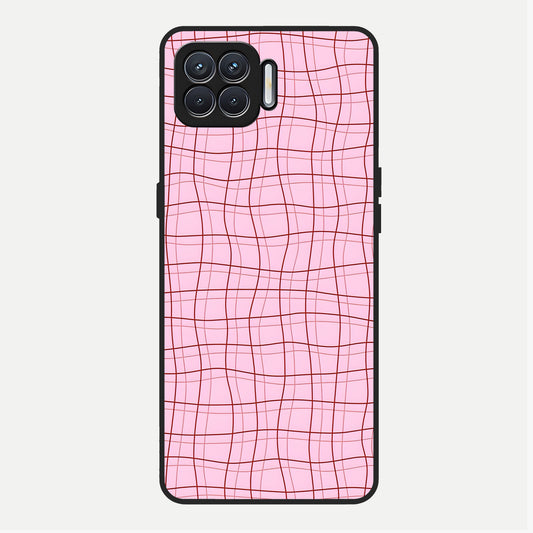  Soft Grid Bliss Glass Case For Oppo F17 back cover – full design glossy printed glass finish
