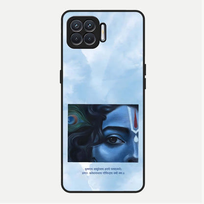  Spiritual Krishna Glass Case For Oppo F17 back cover – full design glossy printed glass finish