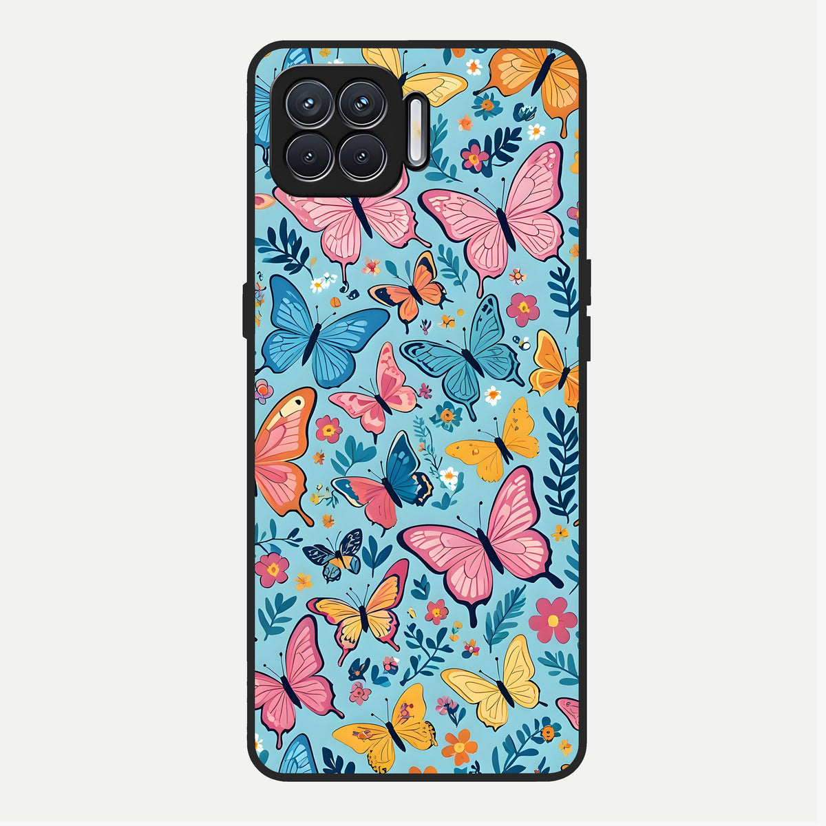  Spring Wing Garden Glass Case For Oppo F17 back cover – full design glossy printed glass finish