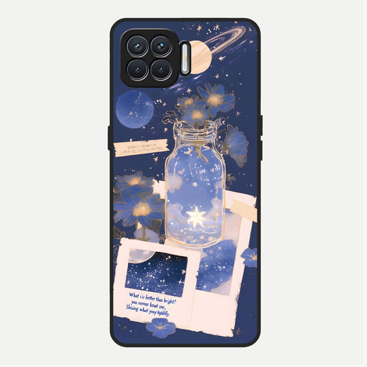  Starlit Cosmic Jar Glass Case For Oppo F17 back cover – full design glossy printed glass finish