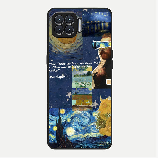  Starry Dream Vision Glass Case For Oppo F17 back cover – full design glossy printed glass finish