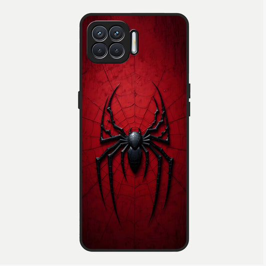  Superhero Web Emblem Glass Case For Oppo F17 back cover – full design glossy printed glass finish