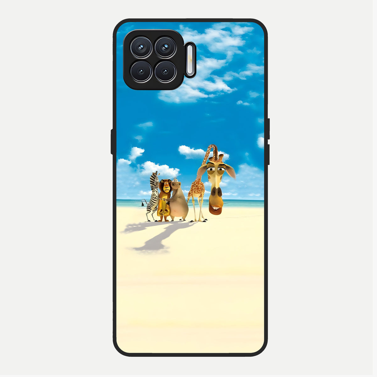  Tropical Fun Squad Glass Case For Oppo F17 back cover – full design glossy printed glass finish