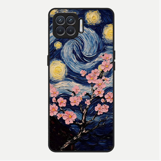  Van Gogh Scenery Glass Case For Oppo F17 back cover – full design glossy printed glass finish