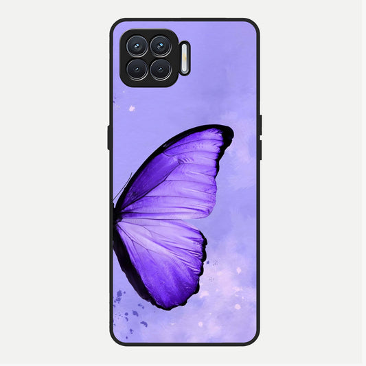  Violet Dream Wing Glass Case For Oppo F17 back cover – full design glossy printed glass finish