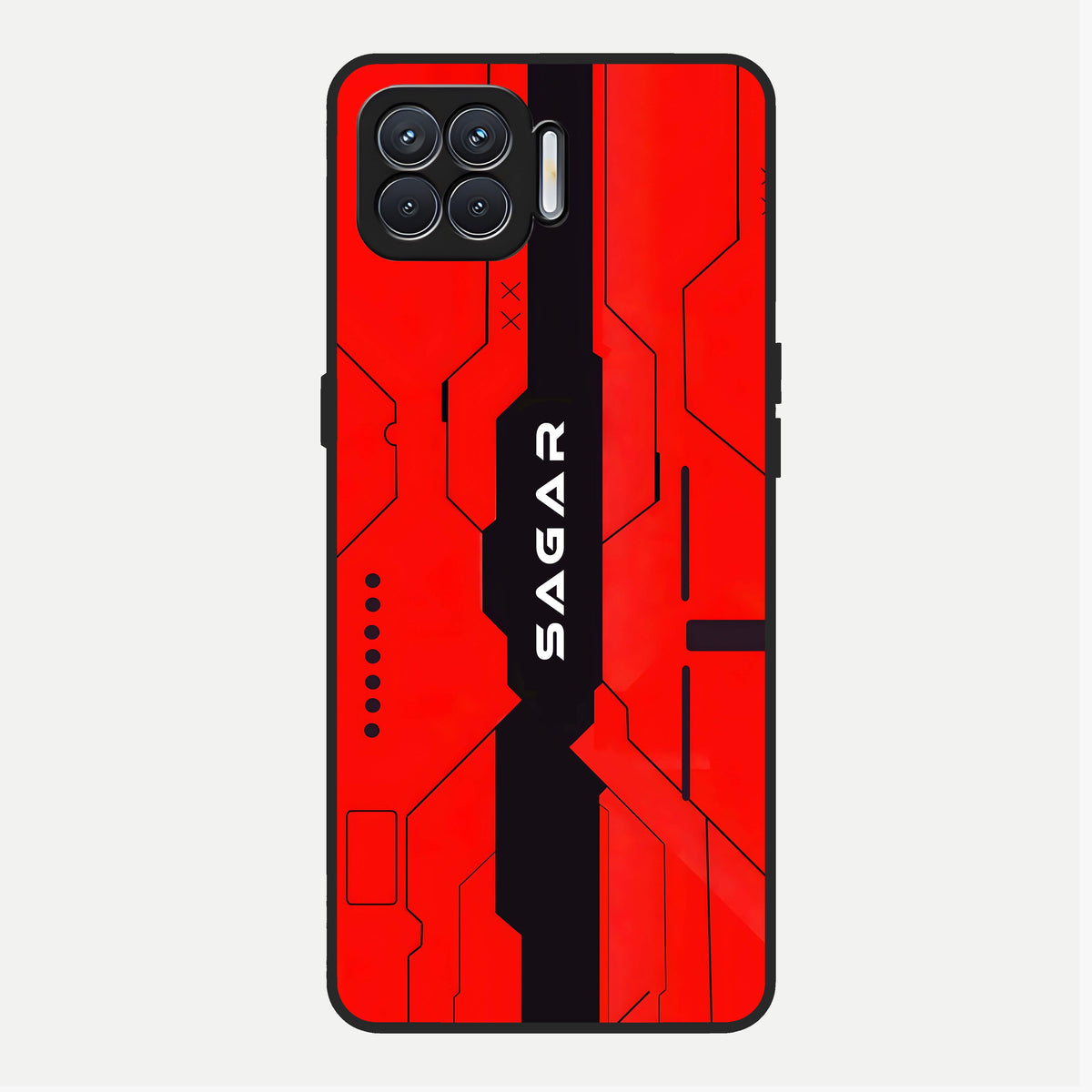  Voltage Rise CYBERPUNK Custom Name Glass Case For Oppo F17 back cover – personalized glossy printed glass finish