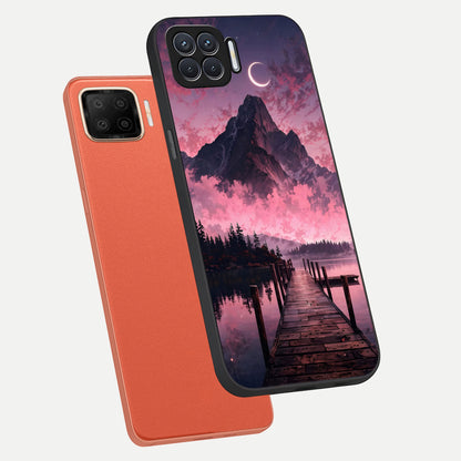  Beautiful Mountain View phone case For Oppo F17 showing premium glass back cover with detailed artwork