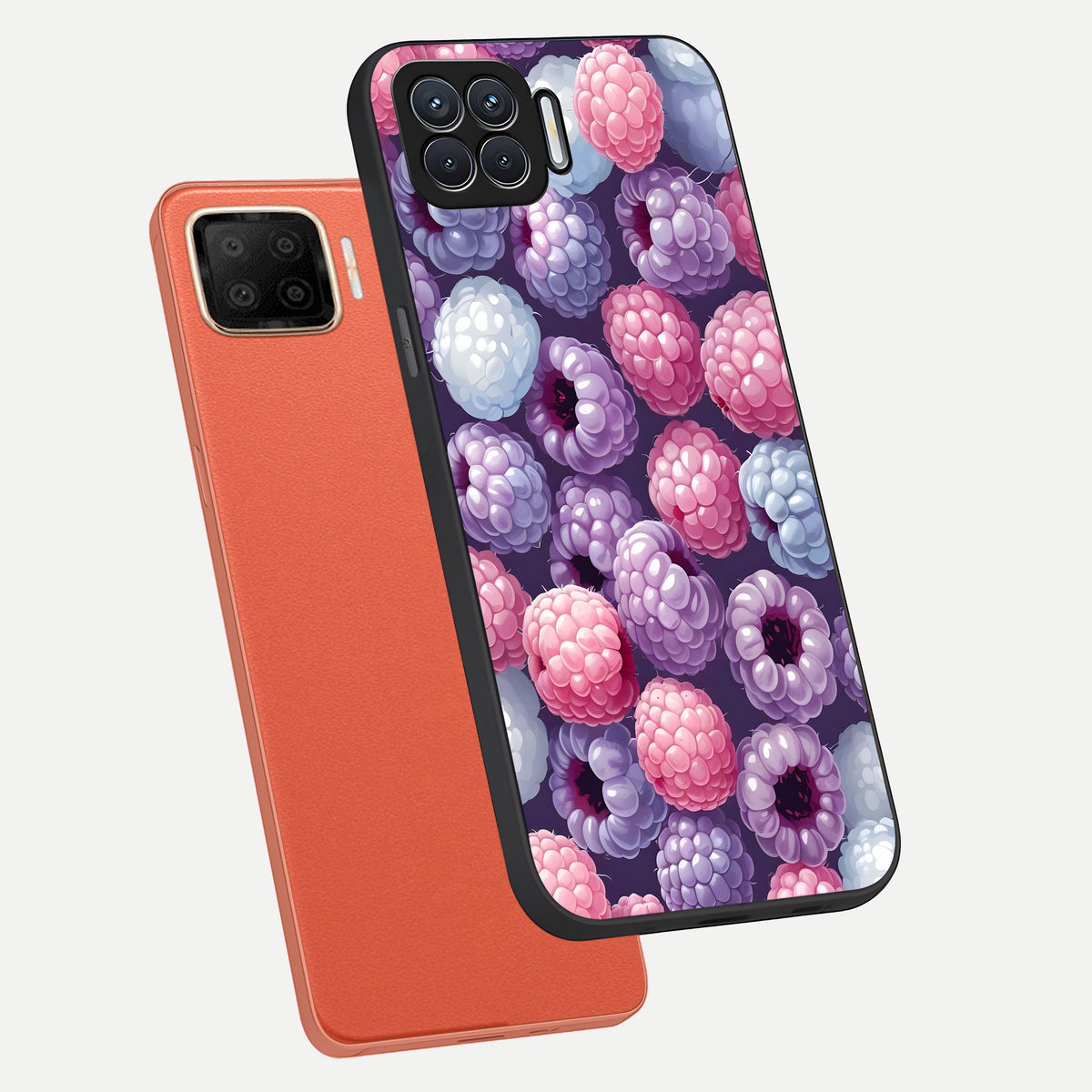  Berry Candy Pop phone case For Oppo F17 showing premium glass back cover with detailed artwork
