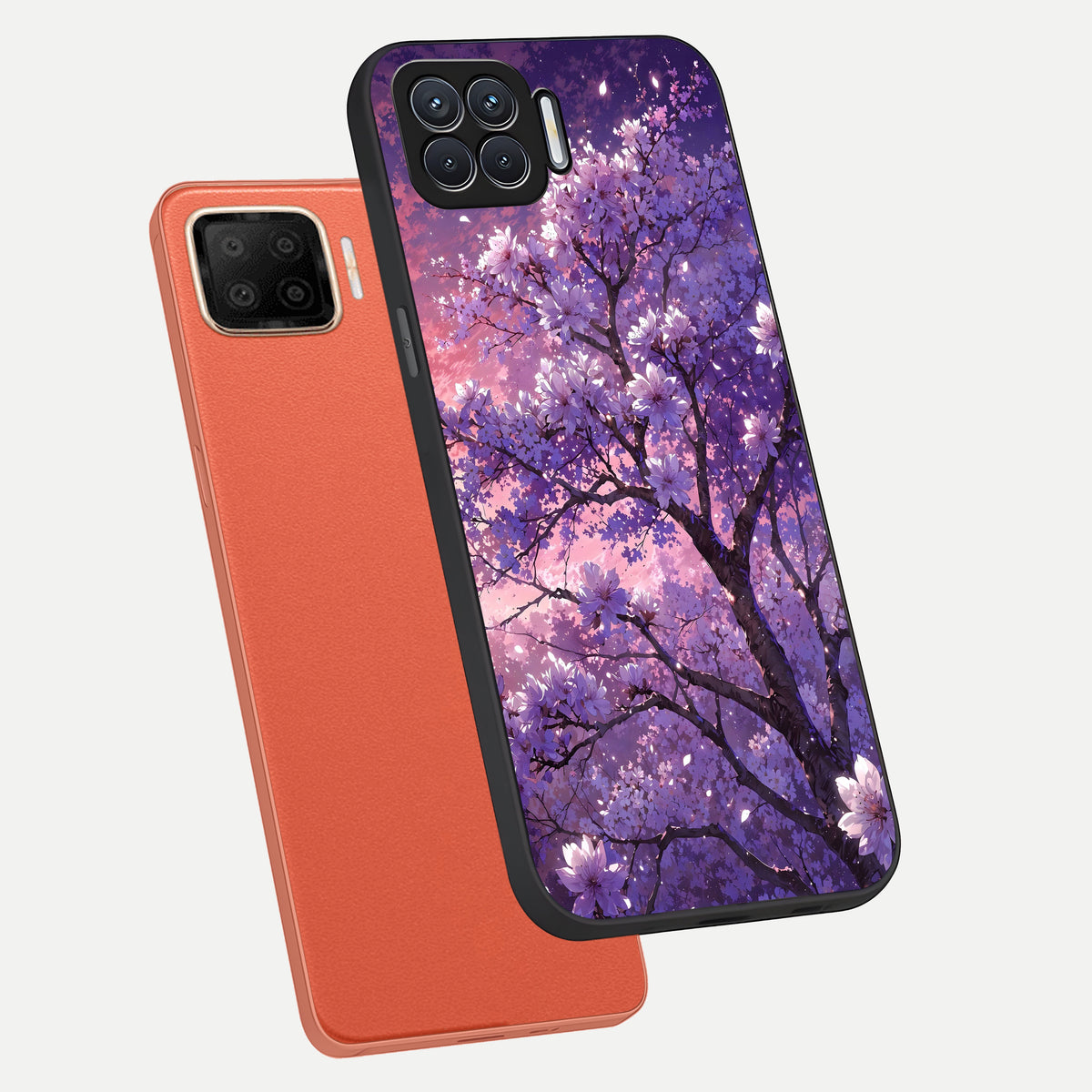  Blossom Tree phone case For Oppo F17 showing premium glass back cover with detailed artwork