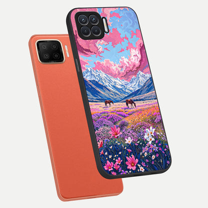  Blossom Valley Dream phone case For Oppo F17 showing premium glass back cover with detailed artwork