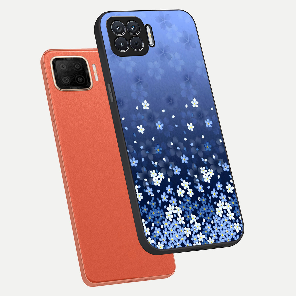  Blue Starry phone case For Oppo F17 showing premium glass back cover with detailed artwork