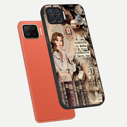  Bookish Dream World phone case For Oppo F17 showing premium glass back cover with detailed artwork