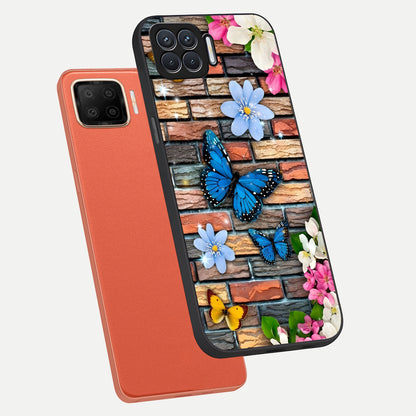  Brick Bloom Flight phone case For Oppo F17 showing premium glass back cover with detailed artwork