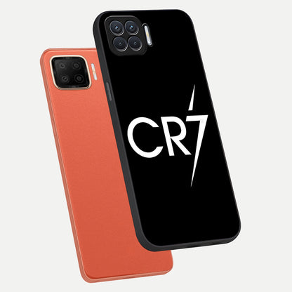  CR7 Elite Strike phone case For Oppo F17 showing premium glass back cover with detailed artwork