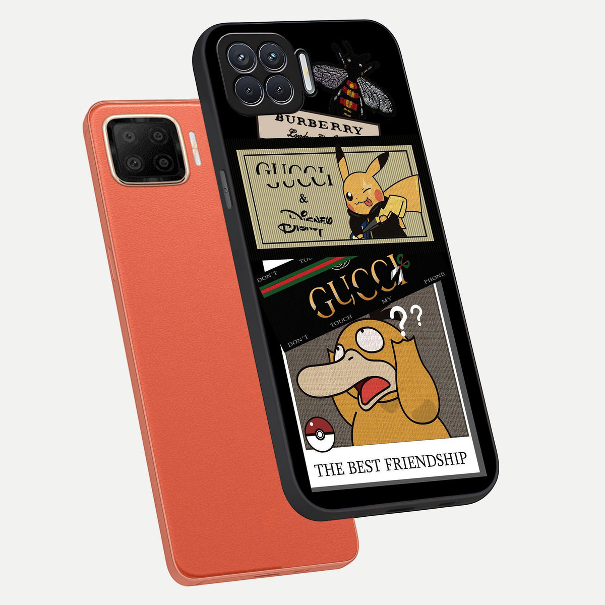  Cartoon Brand Play Mashup phone case For Oppo F17 showing premium glass back cover with detailed artwork