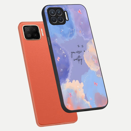 Celestial Cloud Magic phone case For Oppo F17 showing premium glass back cover with detailed artwork