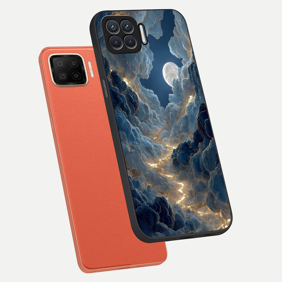  Celestial Cloud Road phone case For Oppo F17 showing premium glass back cover with detailed artwork