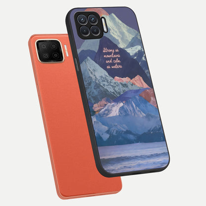  Celestial Mountain Calm phone case For Oppo F17 showing premium glass back cover with detailed artwork