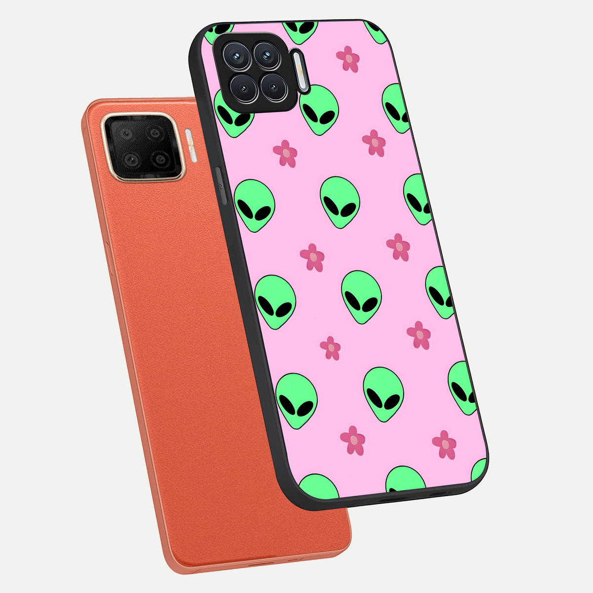  Cosmic Cute Crush phone case For Oppo F17 showing premium glass back cover with detailed artwork