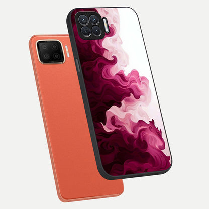  Crimson Wave Flow phone case For Oppo F17 showing premium glass back cover with detailed artwork