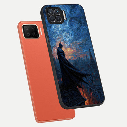  Dark Knight Dusk phone case For Oppo F17 showing premium glass back cover with detailed artwork