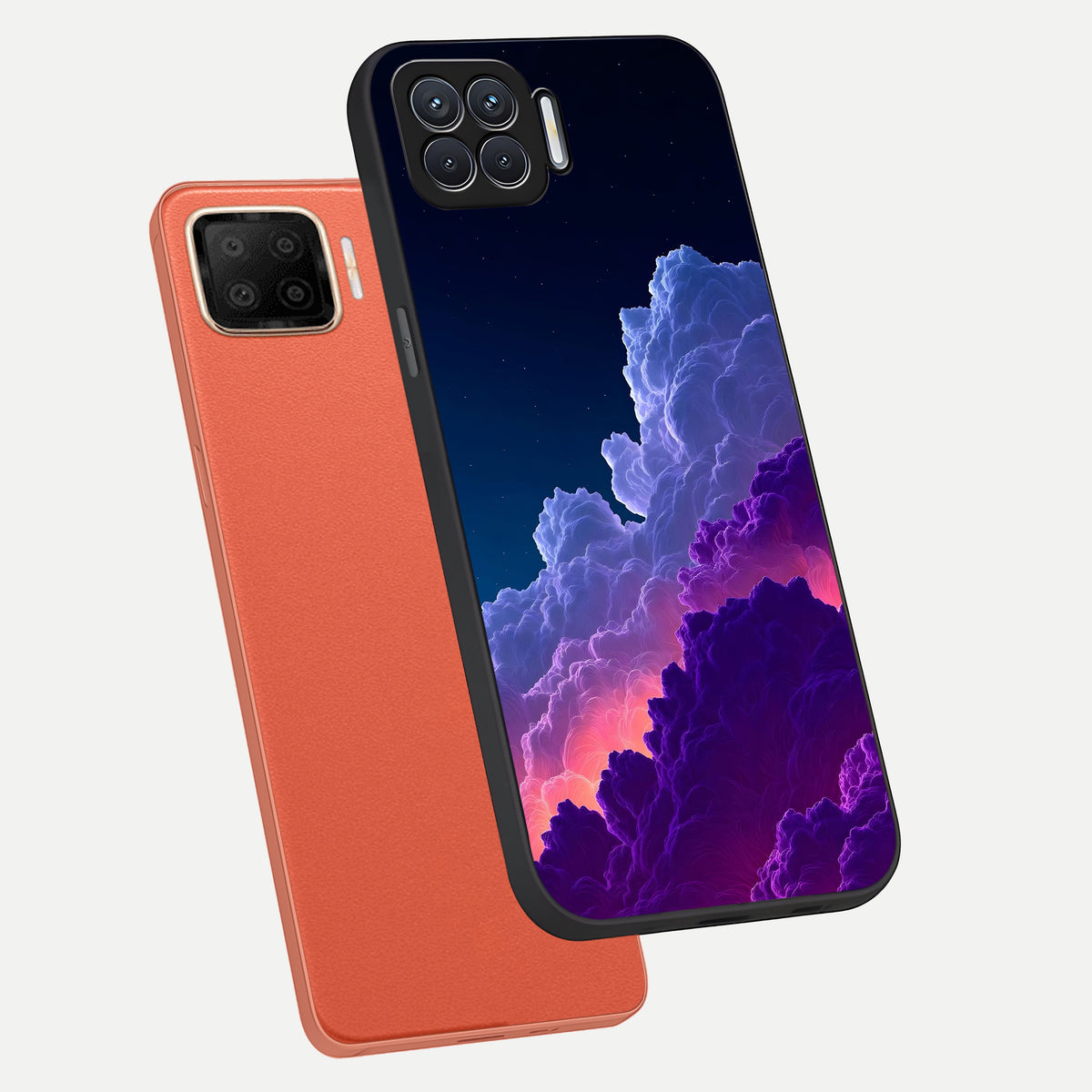  Dreamy Cloud Skies phone case For Oppo F17 showing premium glass back cover with detailed artwork