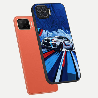  Drift Power Rush phone case For Oppo F17 showing premium glass back cover with detailed artwork