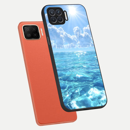  Endless Ocean Horizon phone case For Oppo F17 showing premium glass back cover with detailed artwork