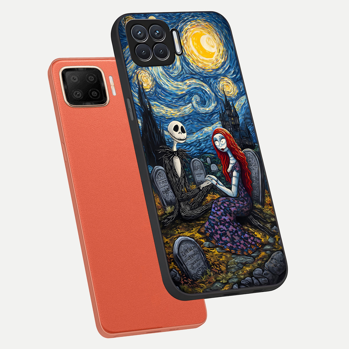  Eternal Night Love phone case For Oppo F17 showing premium glass back cover with detailed artwork