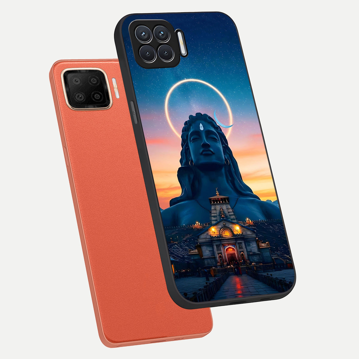 Eternal Shiva Aura phone case For Oppo F17 showing premium glass back cover with detailed artwork