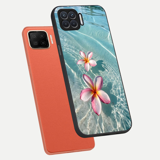  Floating Bloom Bliss phone case For Oppo F17 showing premium glass back cover with detailed artwork