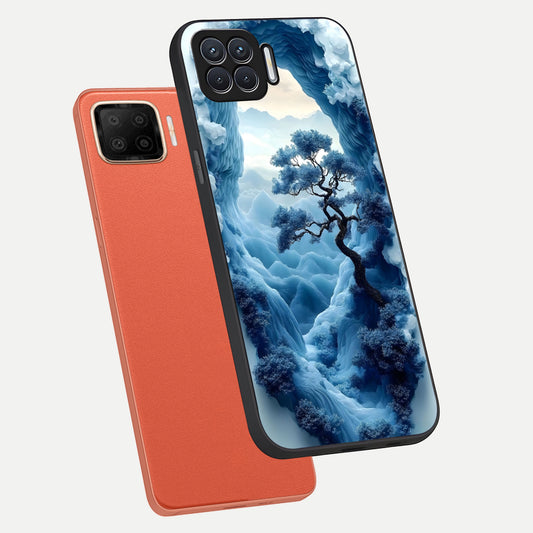  Frozen Serenity Gate phone case For Oppo F17 showing premium glass back cover with detailed artwork