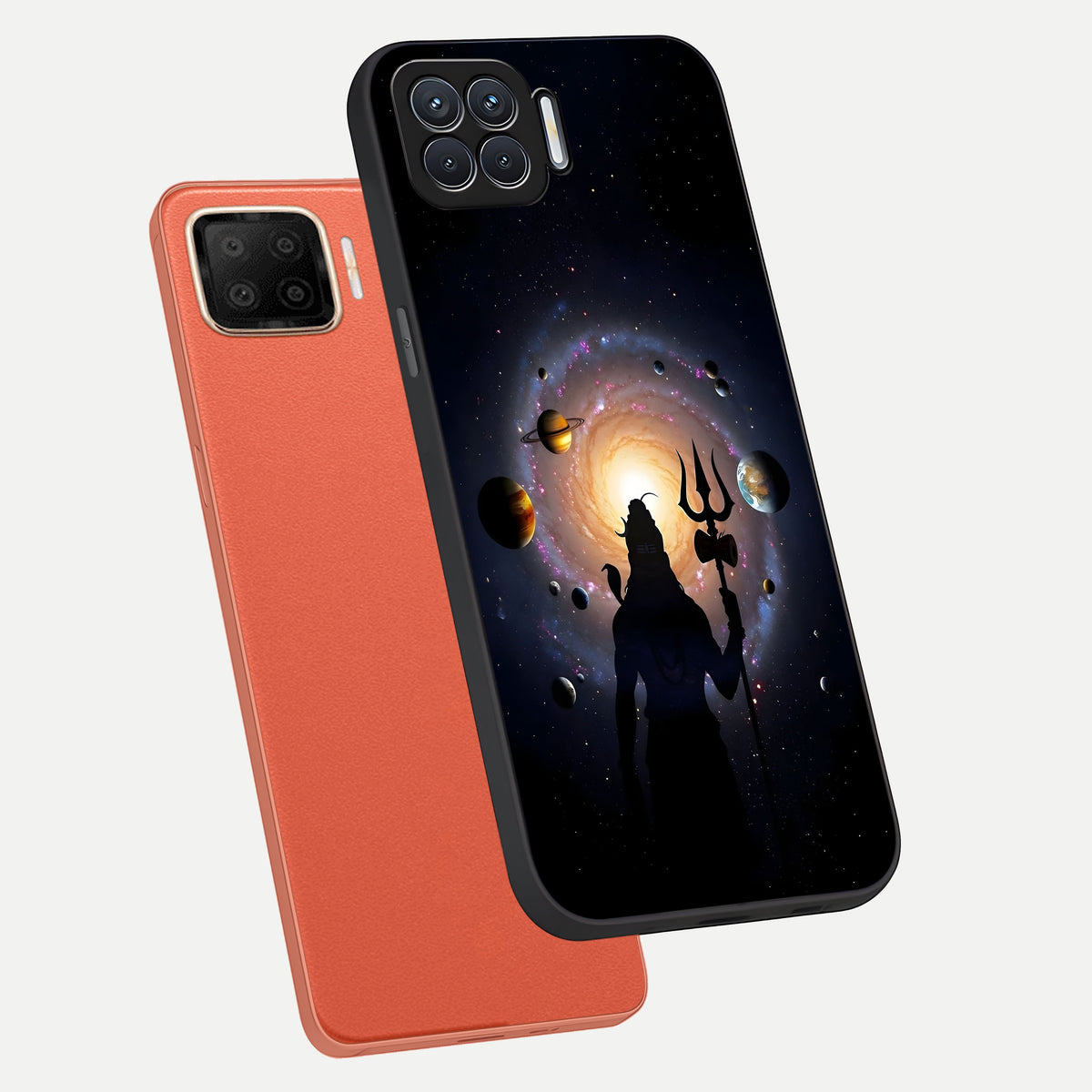  Galactic Shiva Vision phone case For Oppo F17 showing premium glass back cover with detailed artwork