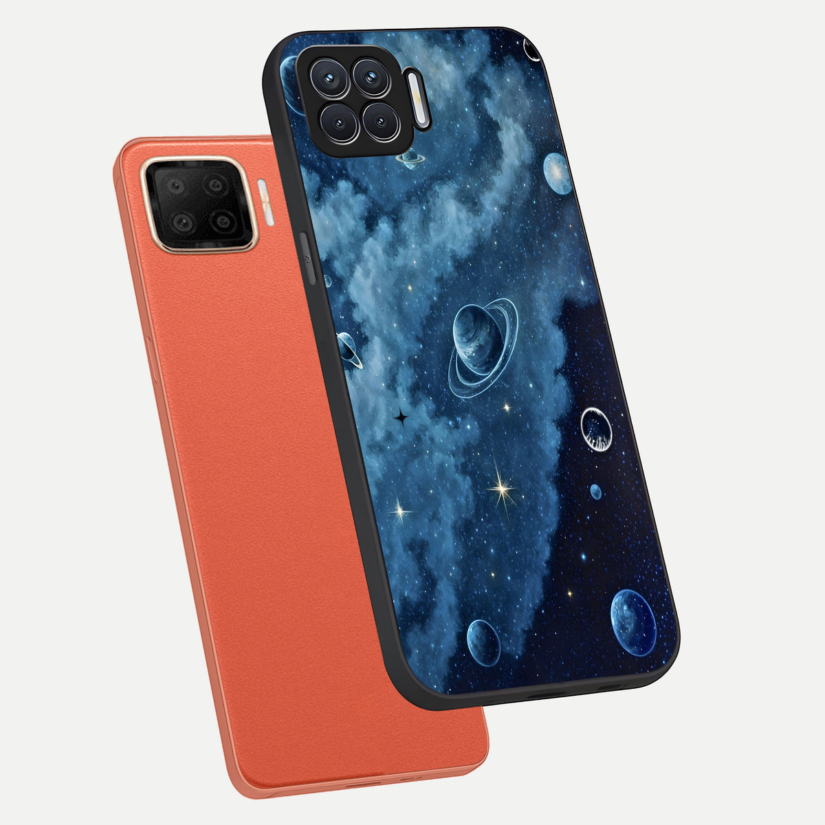  Galaxy Dream Space phone case For Oppo F17 showing premium glass back cover with detailed artwork